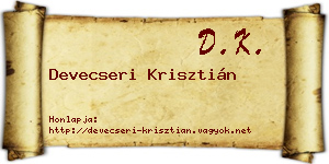 Devecseri Krisztián névjegykártya